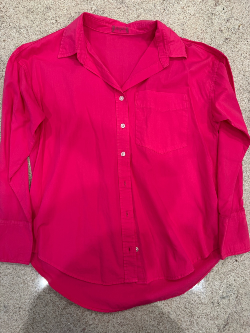 Altar'd State Vibrant Hot Pink Button-Down Blouse